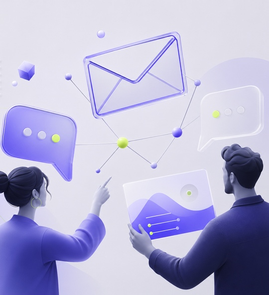 Abstract collaboration and contact illustration