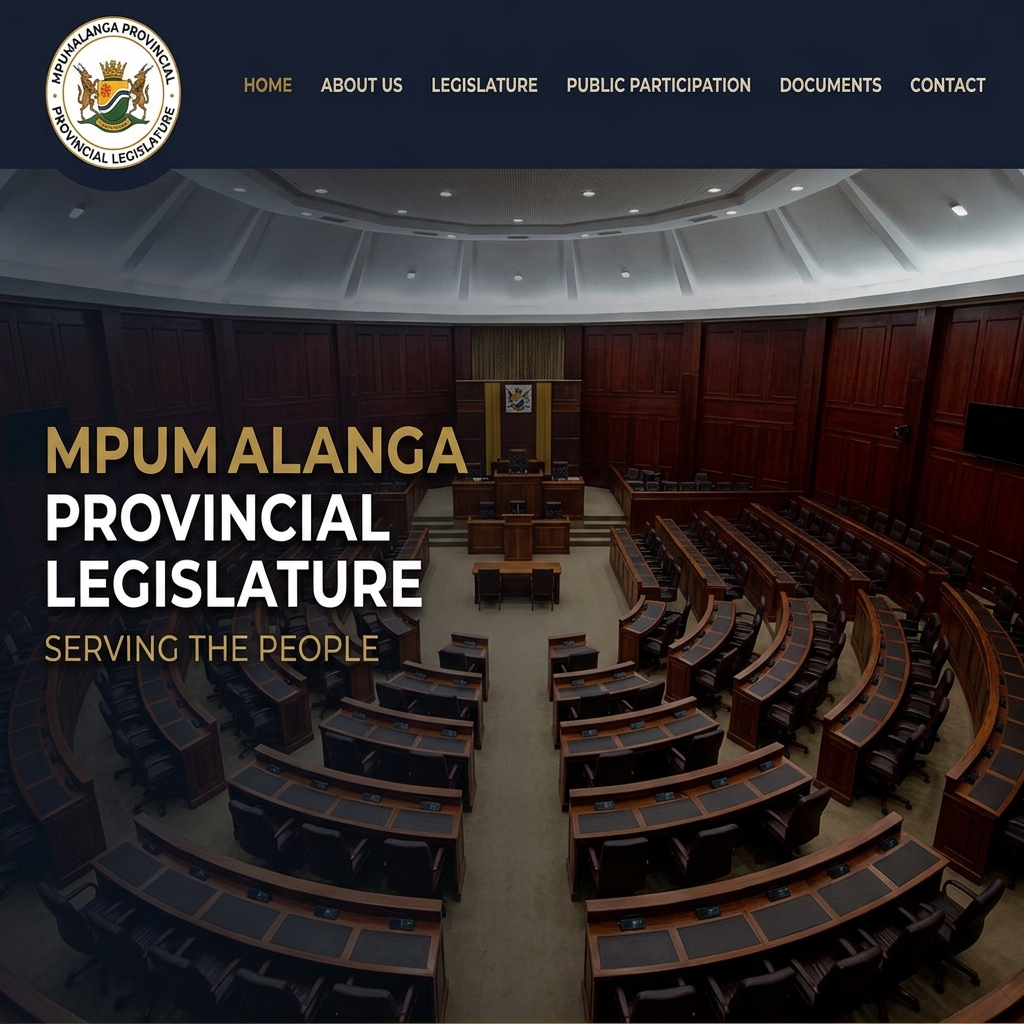 Mpumalanga Provincial Legislature portal screenshot
