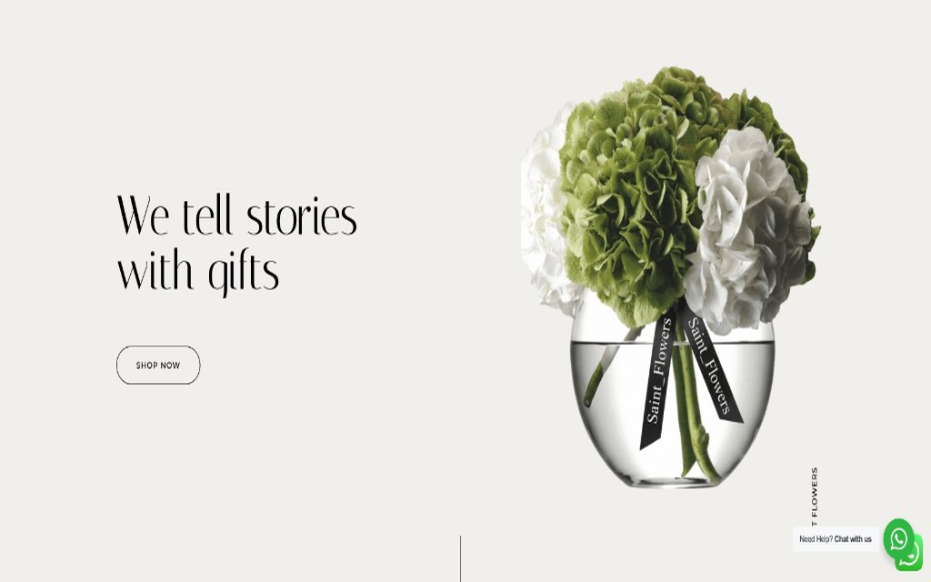 Saintflowers premium florist storefront screenshot
